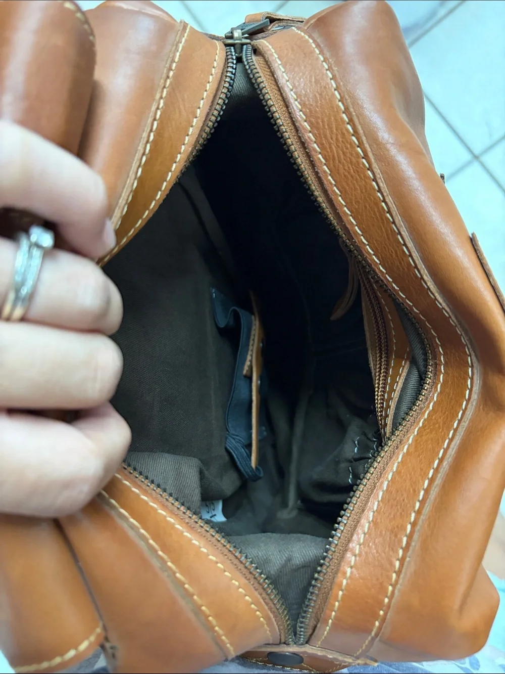 STS Ranchwear Tan Leather Backpack with Studded Southwestern Design
